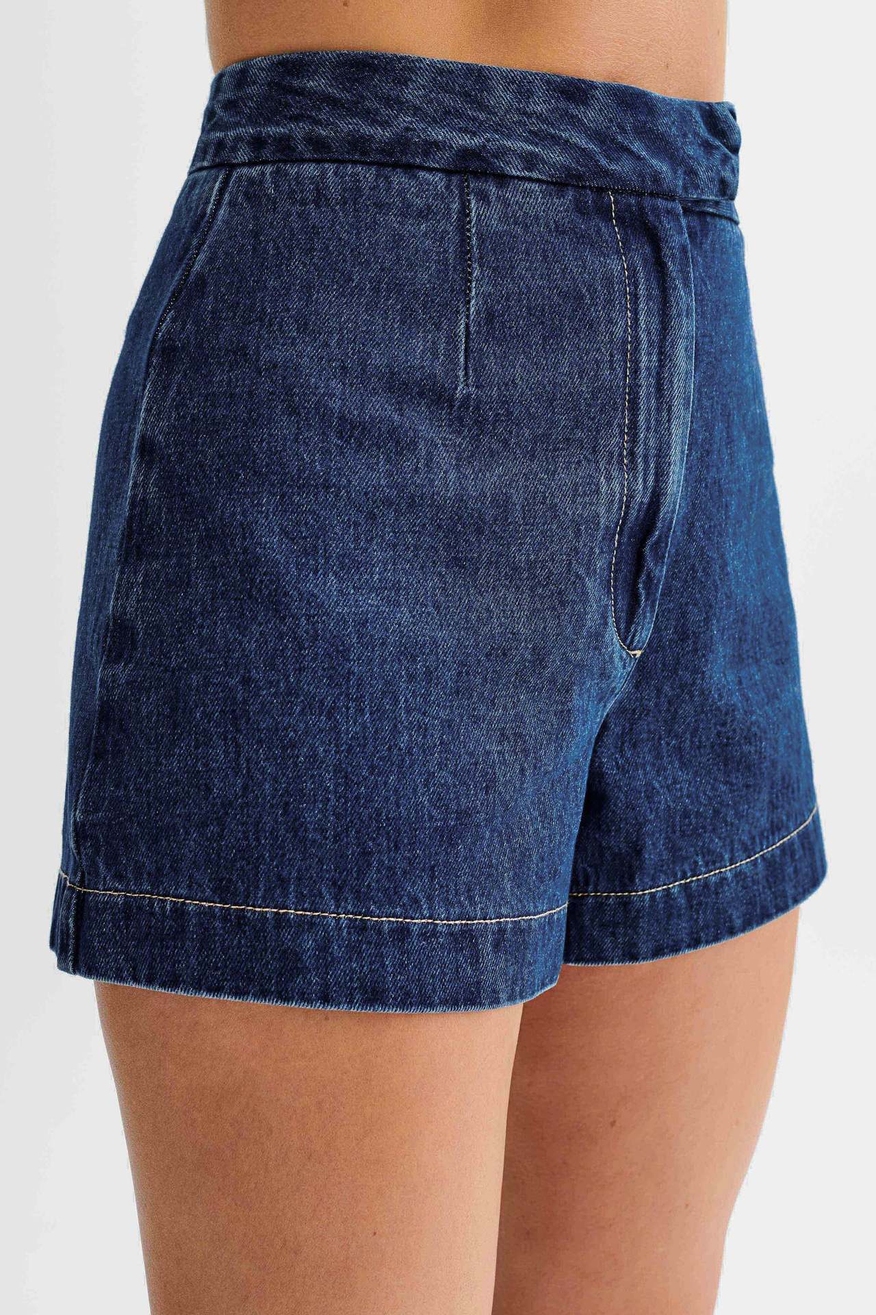 Denim Outfit | Mouwloos | Hoog Getailleerd | Korte Jeans Set | Bijpassende Sets Vrouwen-Boetiek Moda