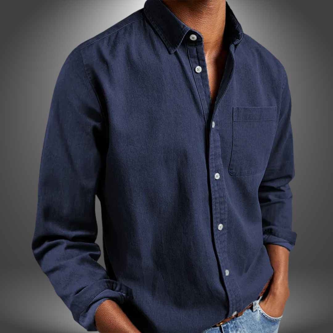 Denim Overhemd | Lange Mouw | Regular Fit | Button-Up Overhemd | Heren Overhemden-Boetiek Moda