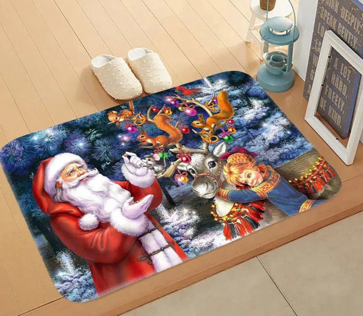 Deurmat - Antislip Kerst Decor Grappig Kerstman Tapijt-Boetiek Moda