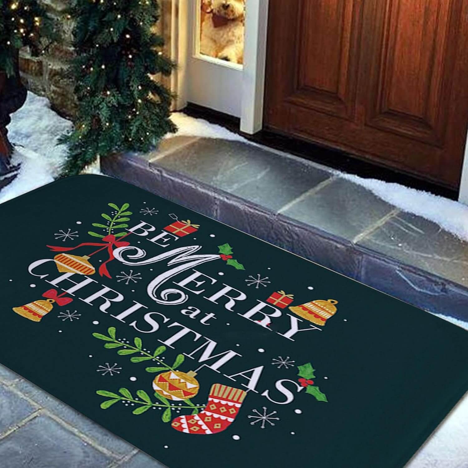 Deurmat - Antislip Kerst Decor Grappig Kerstman Tapijt-Boetiek Moda