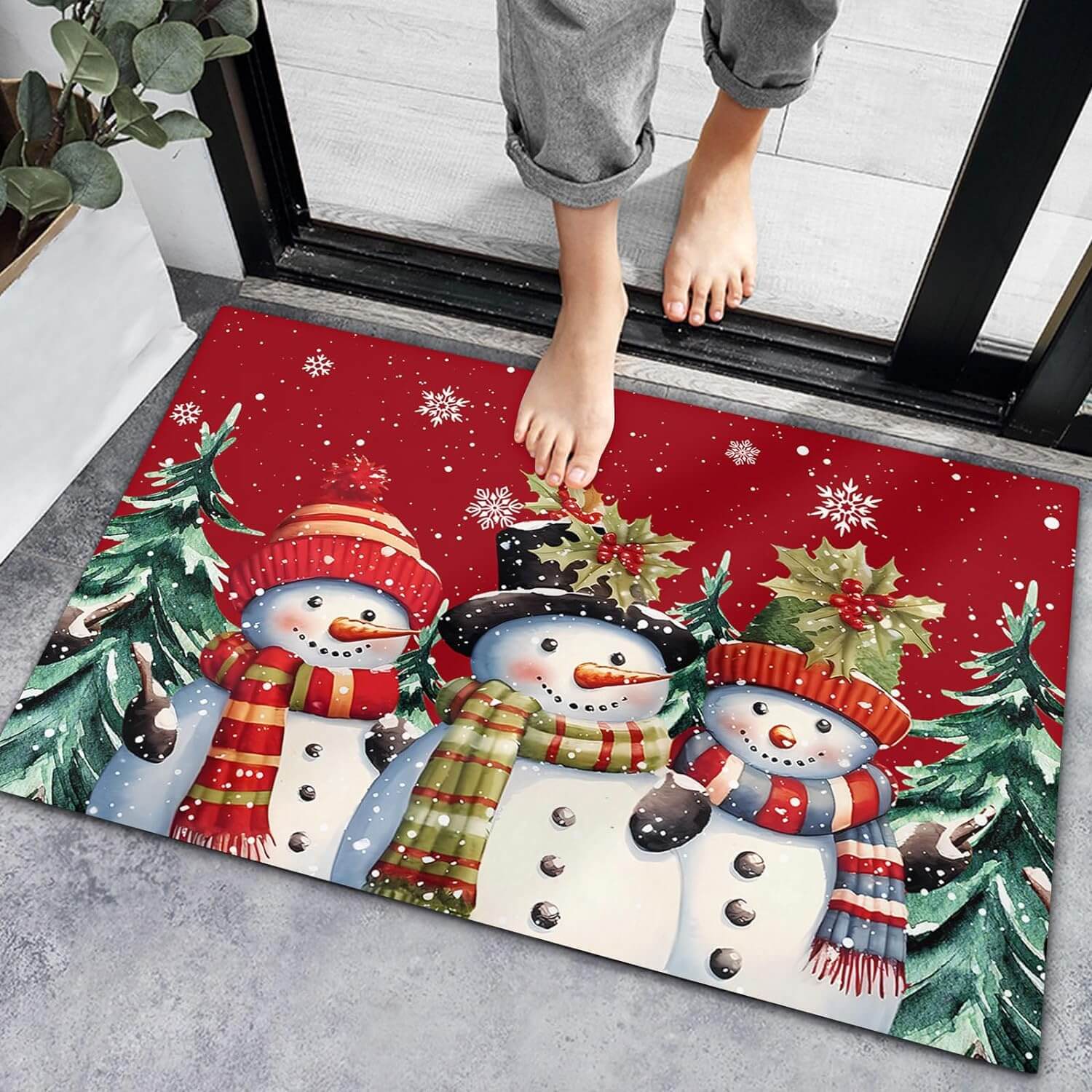 Deurmat - Antislip Kerst Decor Grappig Kerstman Tapijt-Boetiek Moda
