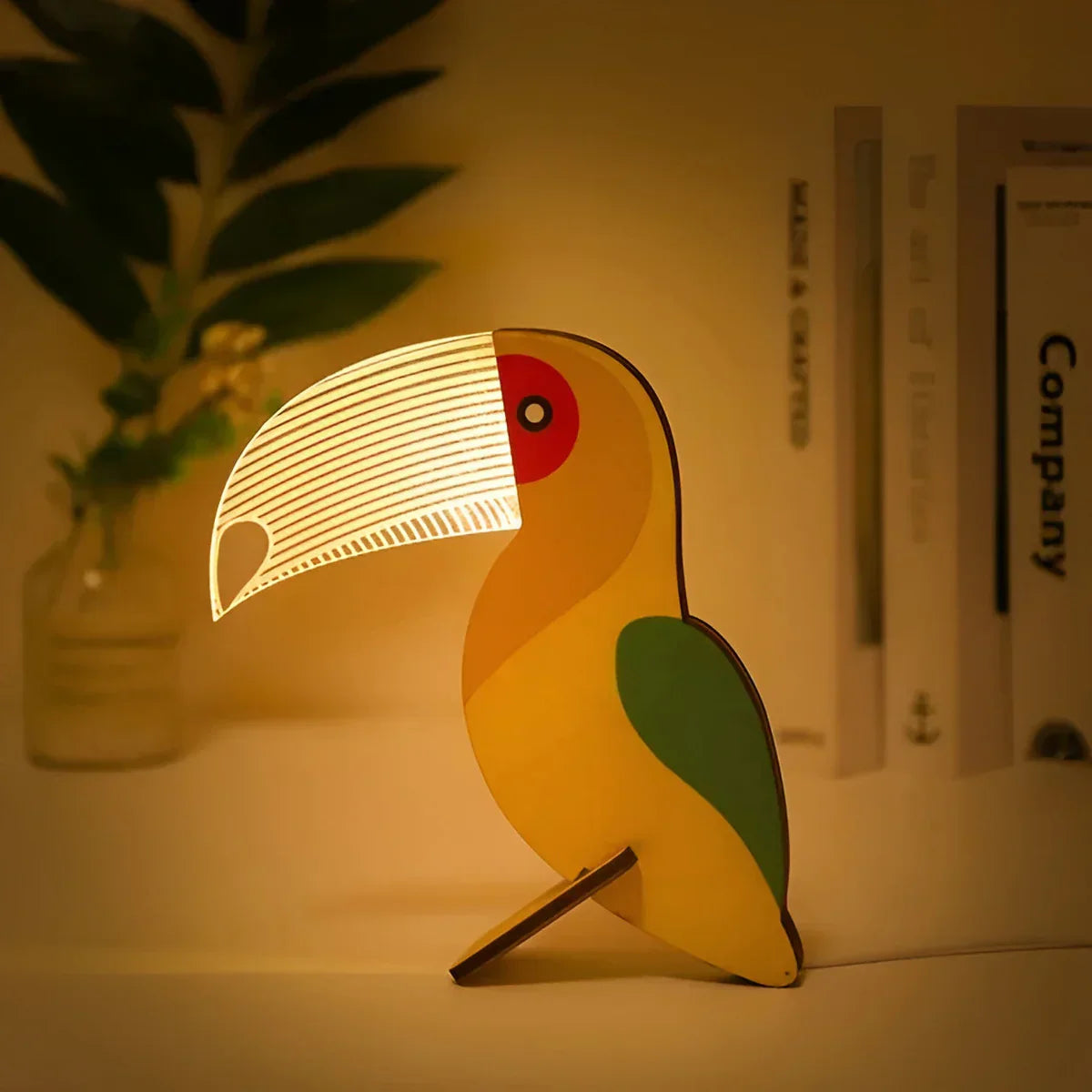 Dierenlamp - Houten - Vogel - Nachtkastlampje - Tafellamp-Boetiek Moda