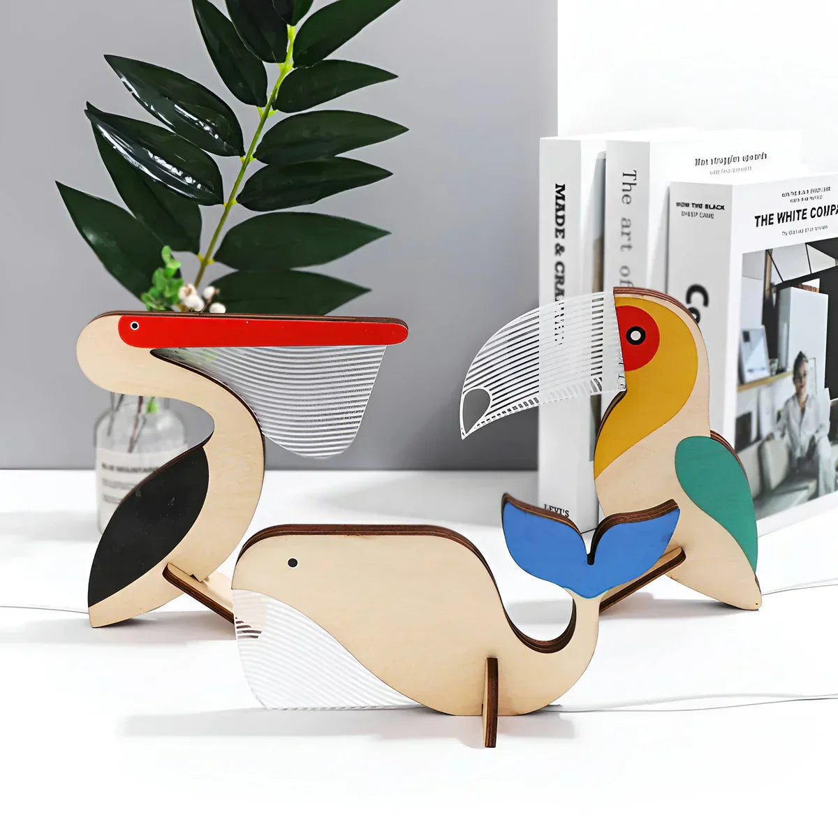 Dierenlamp - Houten - Vogel - Nachtkastlampje - Tafellamp-Boetiek Moda