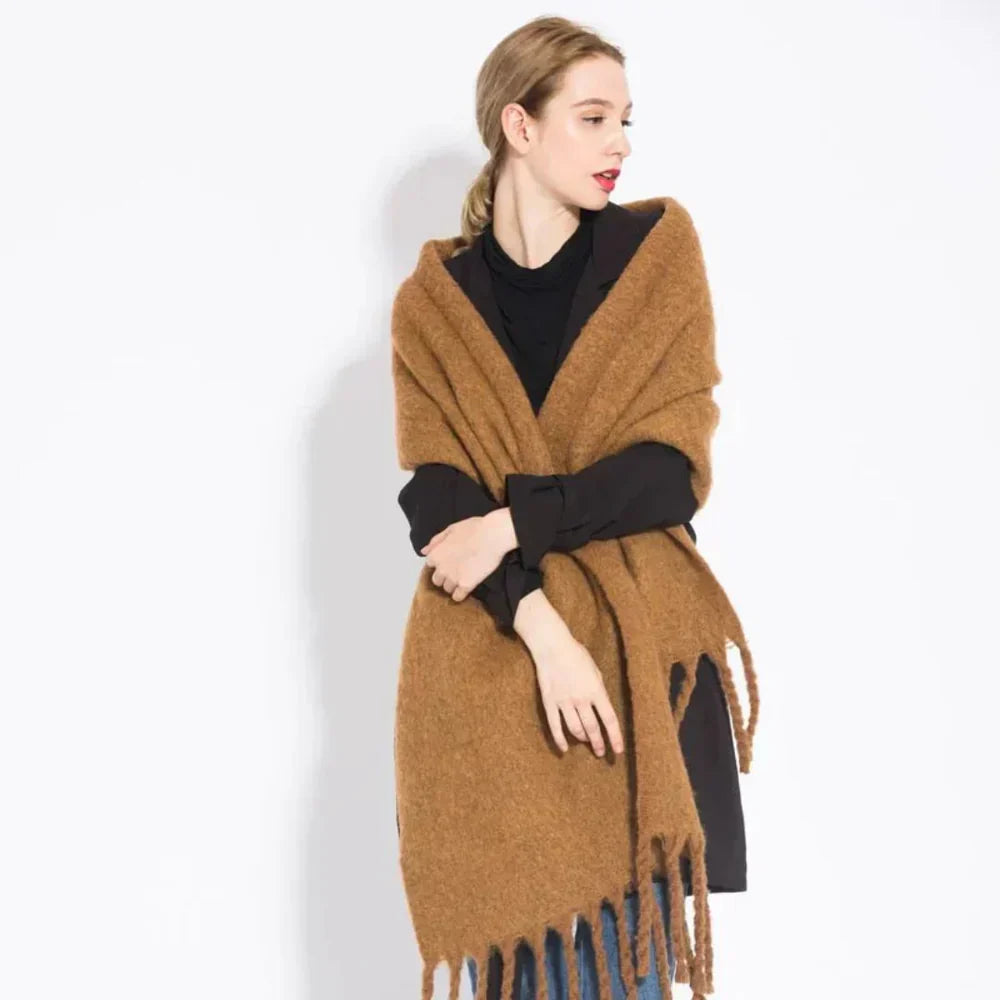 Dikke Sjaal - Warme Wollen Kasjmier Sjaal voor Vrouwen in de Winter-Boetiek Moda