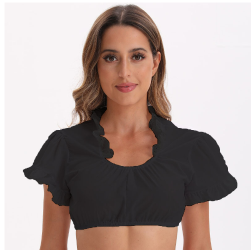 Dirndl-blouse - Kant - Korte mouwen - Dirndl-top - Oktoberfest-outfit voor dames-Boetiek Moda