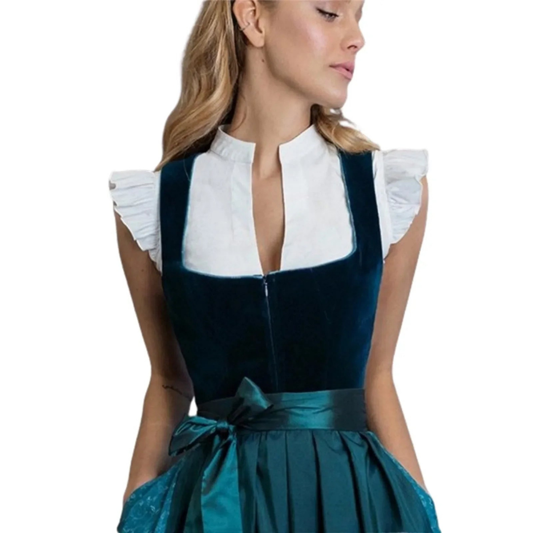 Dirndl-blouse - Witte top met korte mouwen voor dames, perfect voor het Oktoberfest-Boetiek Moda