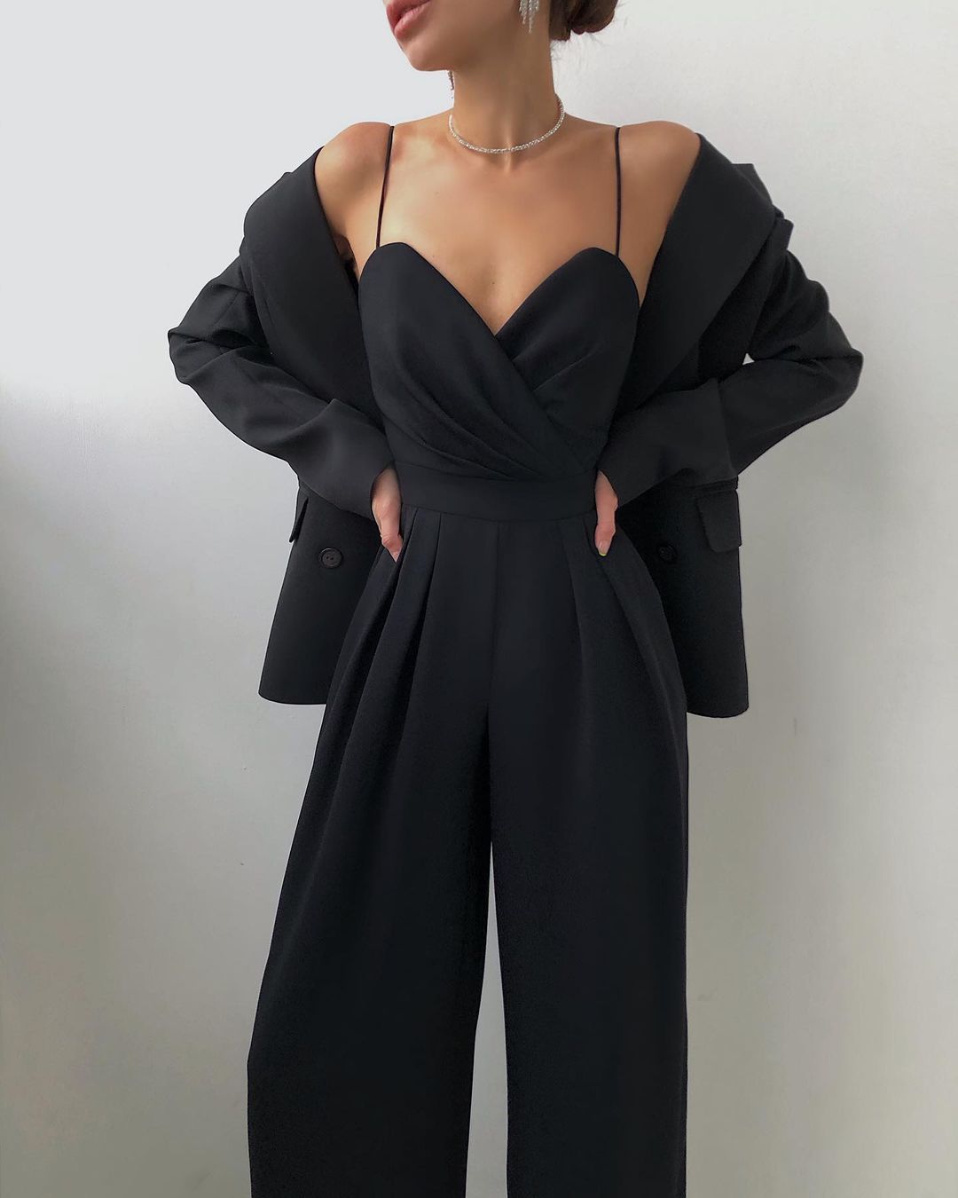 Elegante jumpsuit | Mouwloos | Spaghettibandjes | Jumpsuit met wijde pijpen | Damesjumpsuit-Boetiek Moda