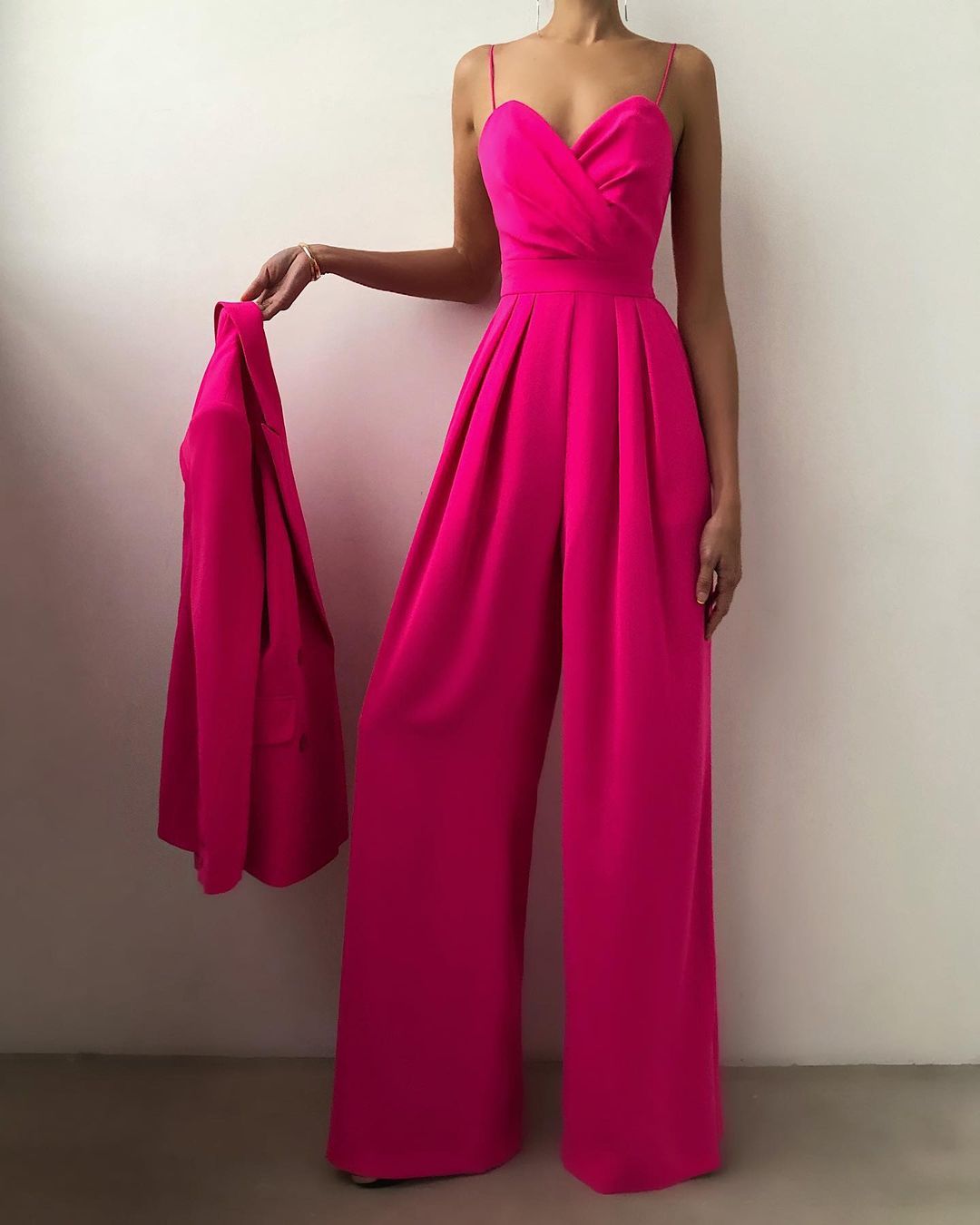 Elegante jumpsuit | Mouwloos | Spaghettibandjes | Jumpsuit met wijde pijpen | Damesjumpsuit-Boetiek Moda