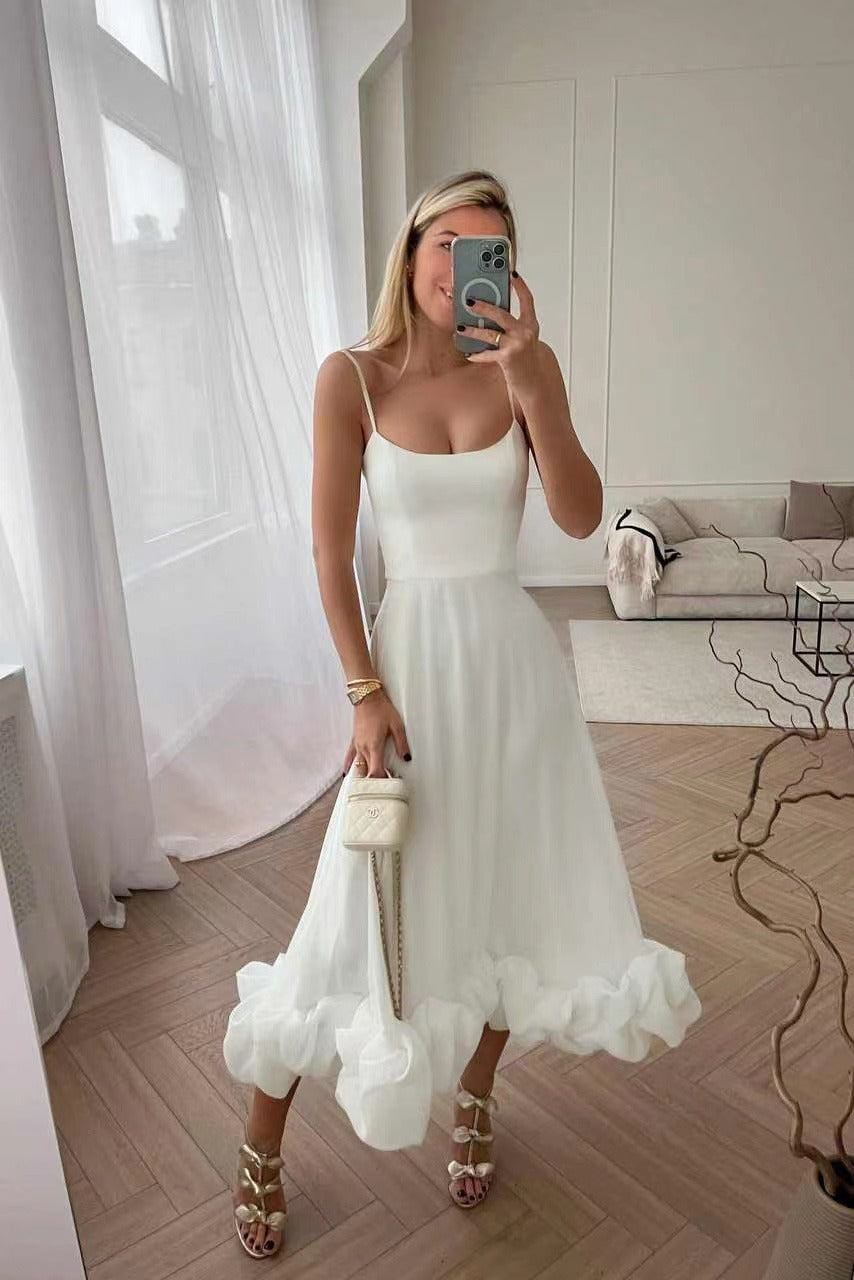 Elegante jurk - Spagettibandjes - Midi - Korsetjurk - Cocktailjurk-Boetiek Moda