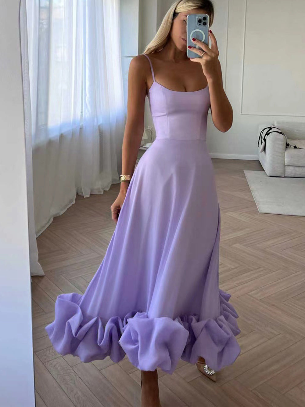 Elegante jurk - Spagettibandjes - Midi - Korsetjurk - Cocktailjurk-Boetiek Moda