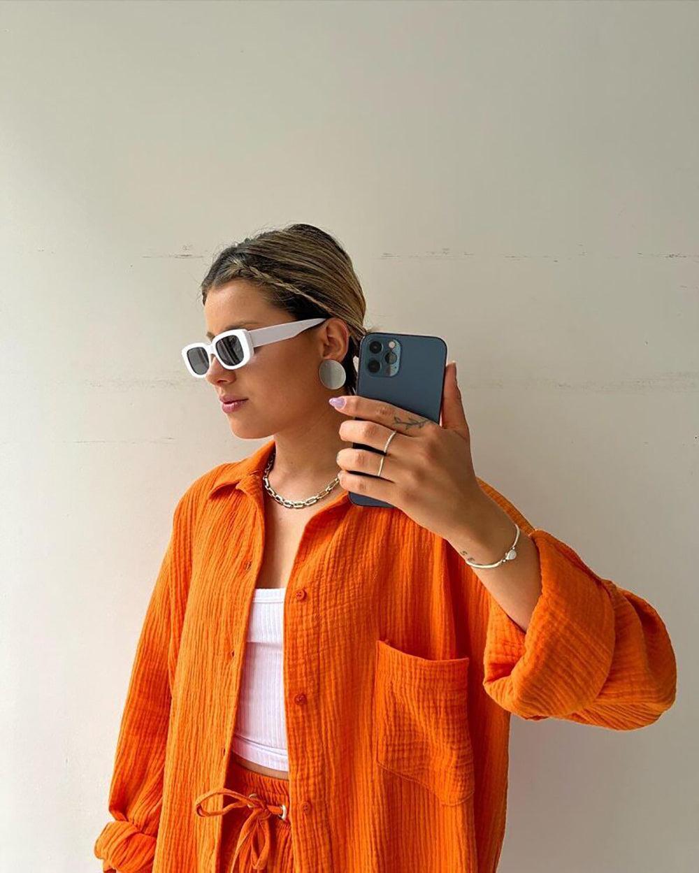 Elena Matching Set | Casual tweedelige shorts & revers shirt set is een toptrend deze zomer-Boetiek Moda