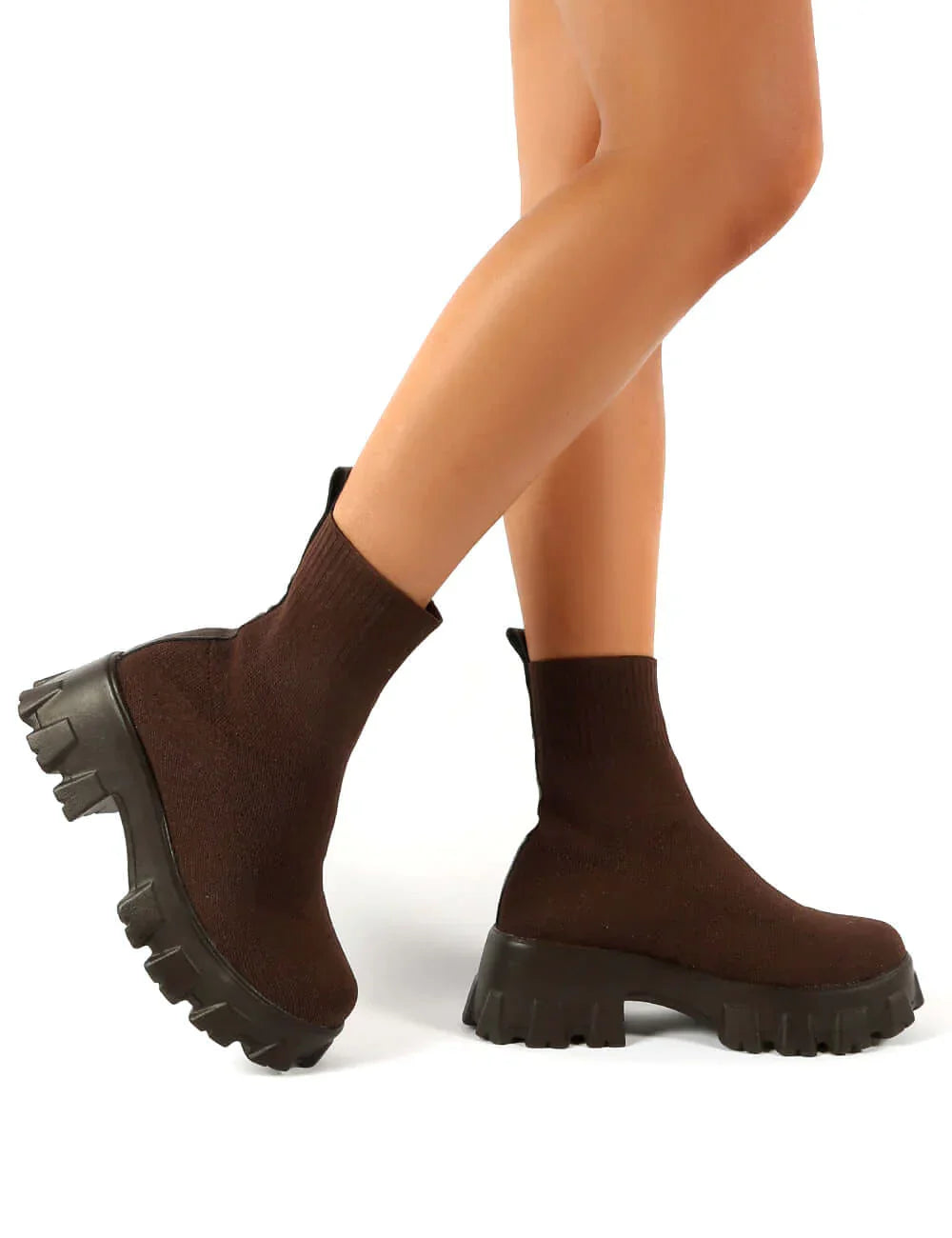 Enkellaarsjes - Chunky - Platform - Soklaarzen - Dameslaarzen-Boetiek Moda