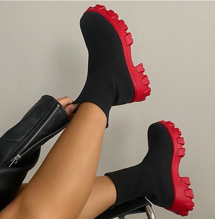 Enkellaarsjes - Chunky - Platform - Soklaarzen - Dameslaarzen-Boetiek Moda
