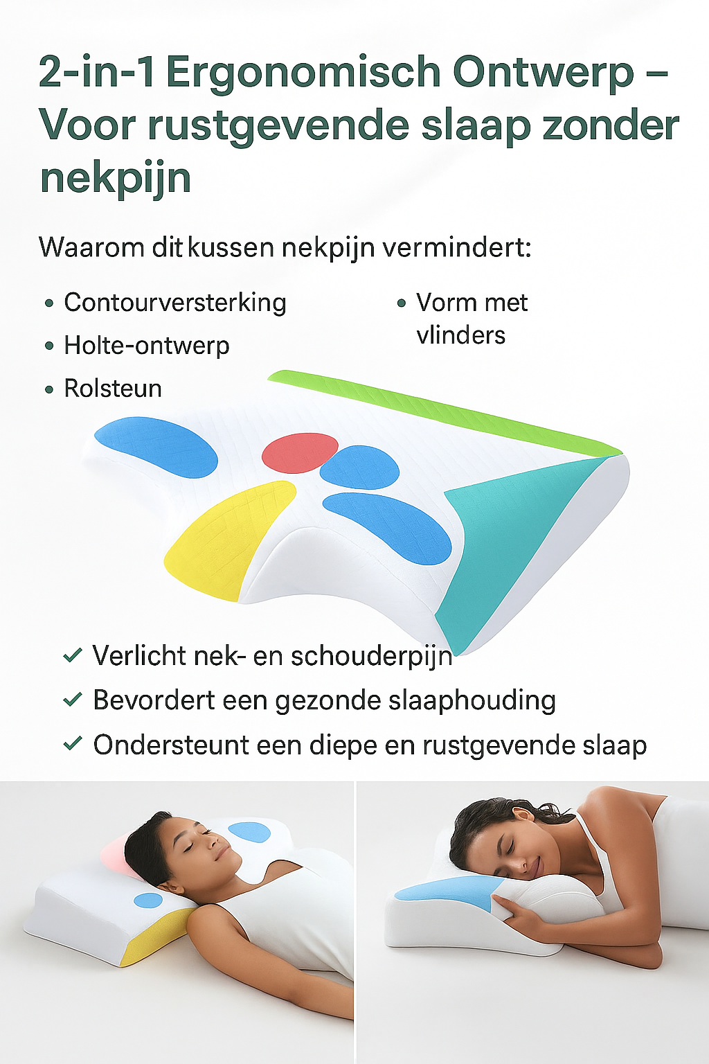 Ergonomisch Kussen - Ondersteuning - Nekkussen - Orthopedisch Kussen - Geheugenschuimkussen-Boetiek Moda