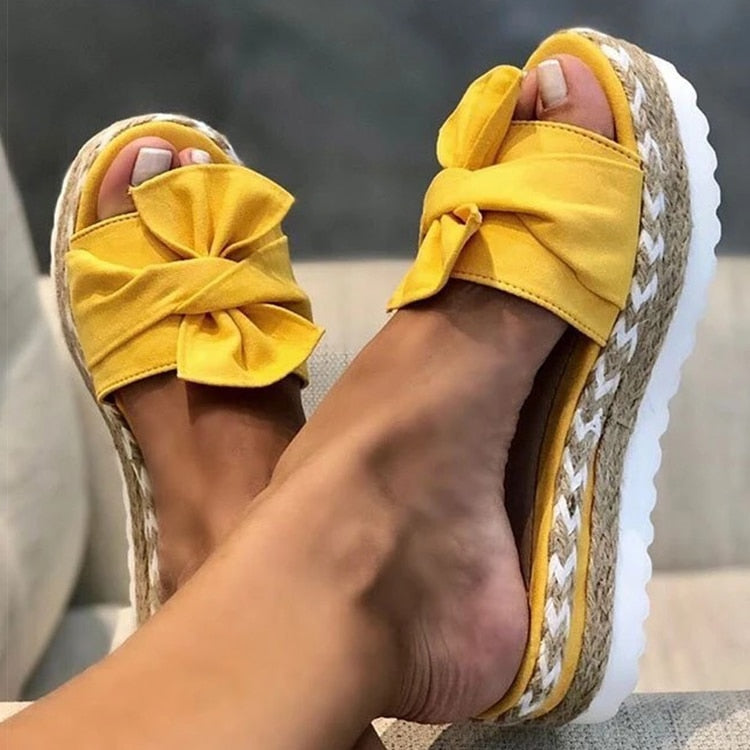 Espadrilles - Slip-On - Strik - Platform Slippers - Damessandalen-Boetiek Moda