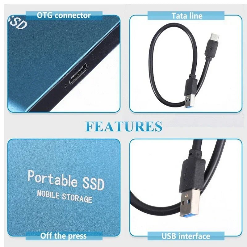 Externe SSD-schijf - Draagbare externe SSD-harde schijf met USB-C-Boetiek Moda