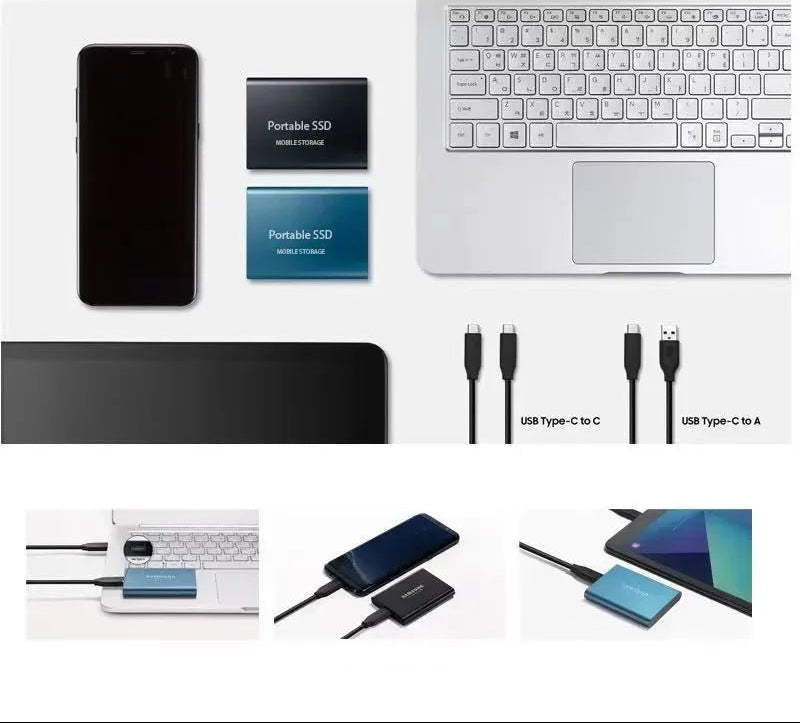 Externe SSD-schijf - Draagbare externe SSD-harde schijf met USB-C-Boetiek Moda