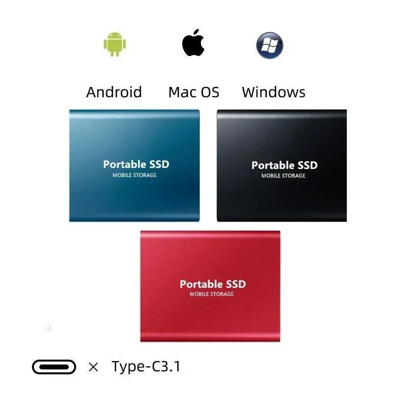 Externe SSD-schijf - Draagbare externe SSD-harde schijf met USB-C-Boetiek Moda
