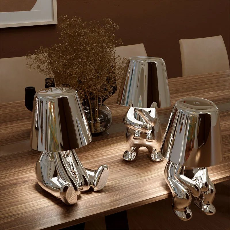 Figuur Lamp - Dimbare Ambience Goud Zilver Tafellamp-Boetiek Moda