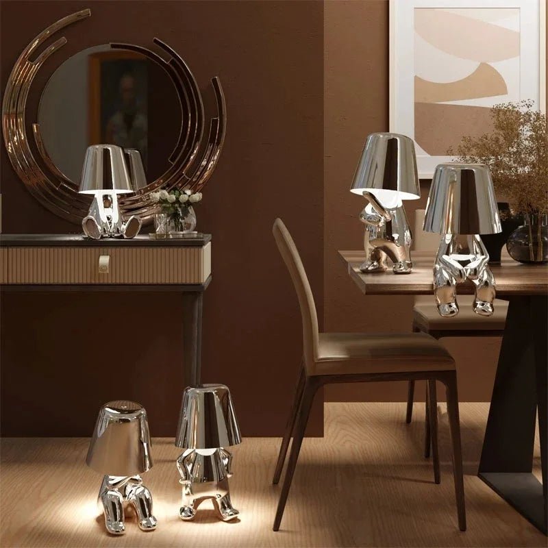 Figuur Lamp - Dimbare Ambience Goud Zilver Tafellamp-Boetiek Moda