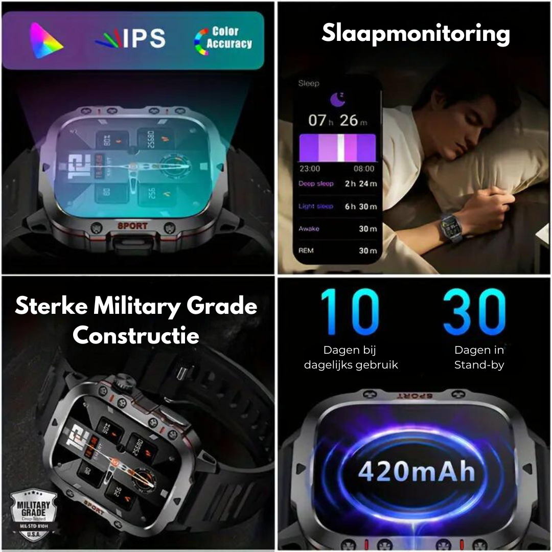 Fitnesshorloge - Stappenteller Slaaptracker Hartslagmonitor Smartwatch-Boetiek Moda