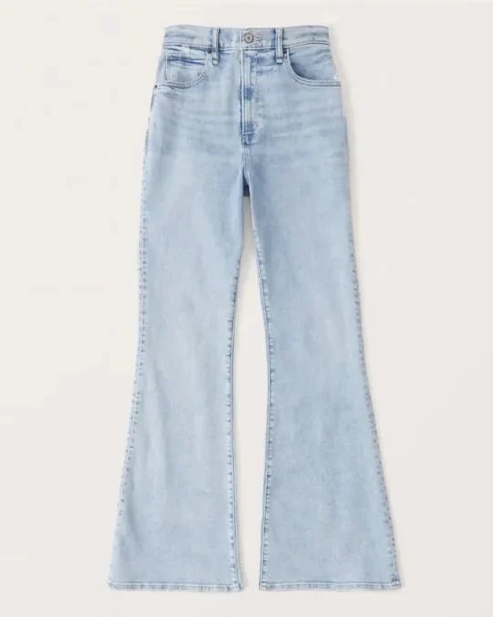 Flared Jeans | Blauw | Denim | High Waisted Jeans | Damesjeans-Boetiek Moda