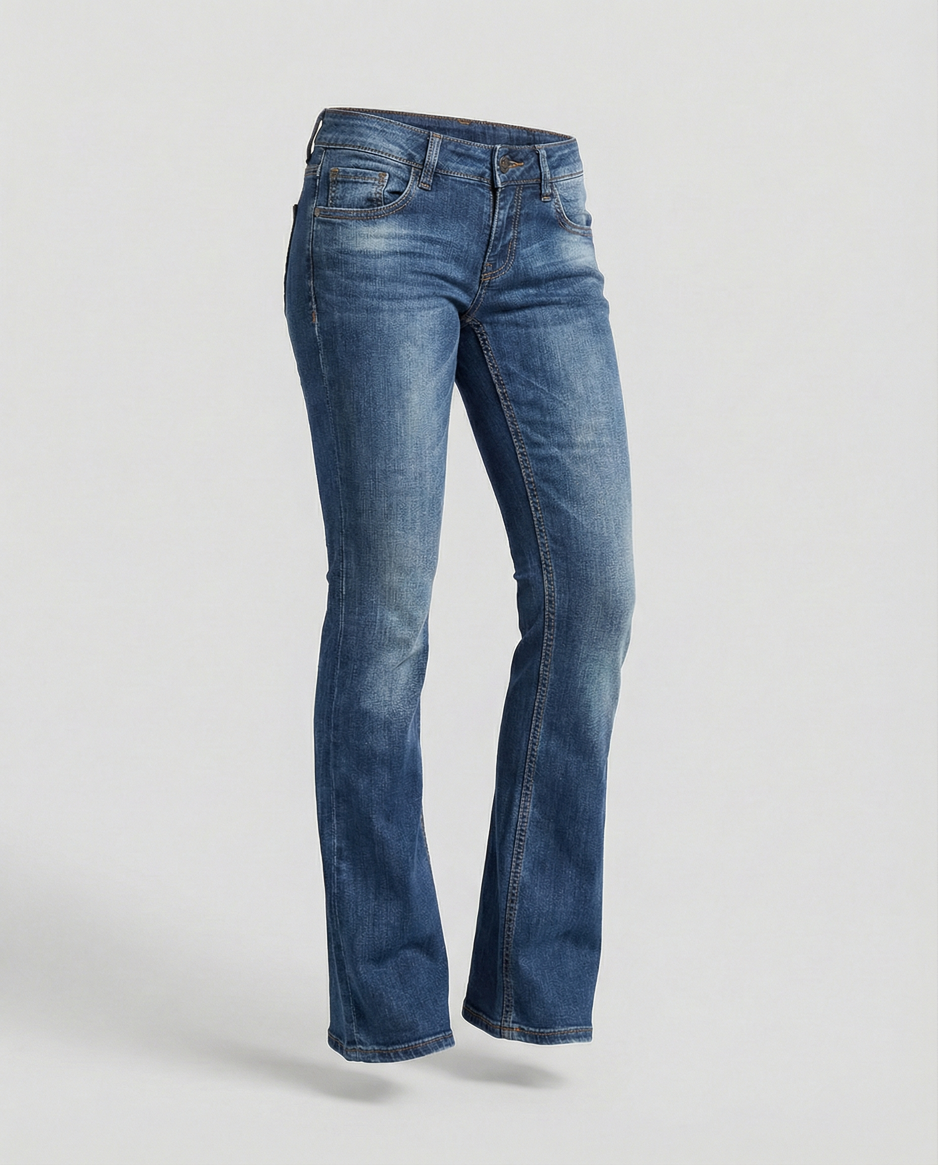 Flared jeans – Gewassen – Stretch – Laag model jeans – Damesjeans-Boetiek Moda