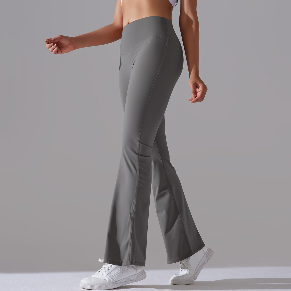 Flared leggings - Hoge taille flared fitnessleggings voor dames-Boetiek Moda