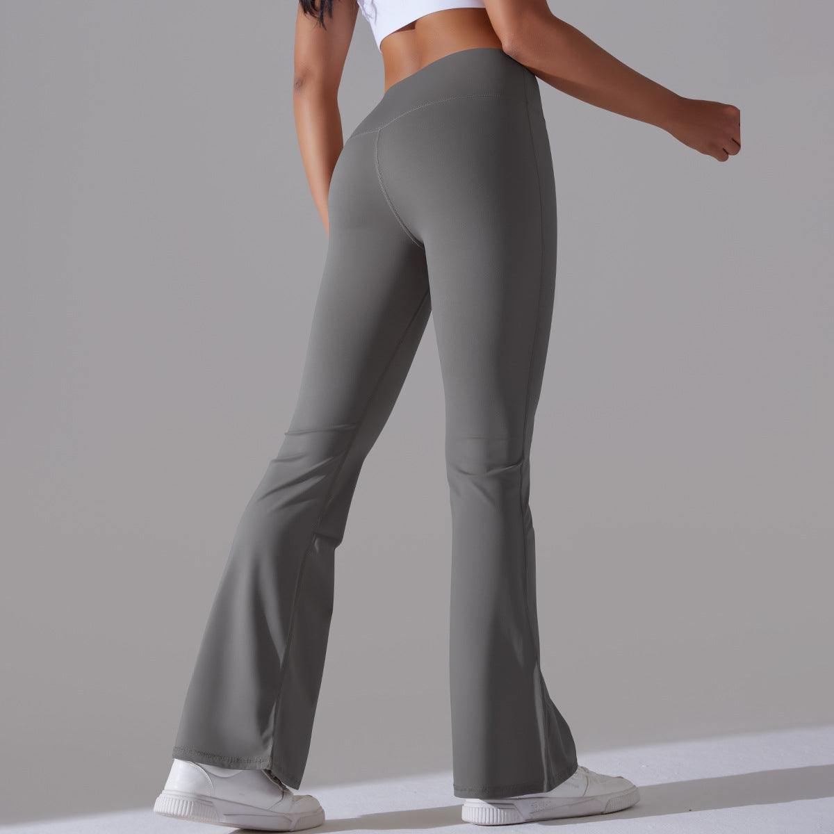 Flared leggings - Hoge taille flared fitnessleggings voor dames-Boetiek Moda