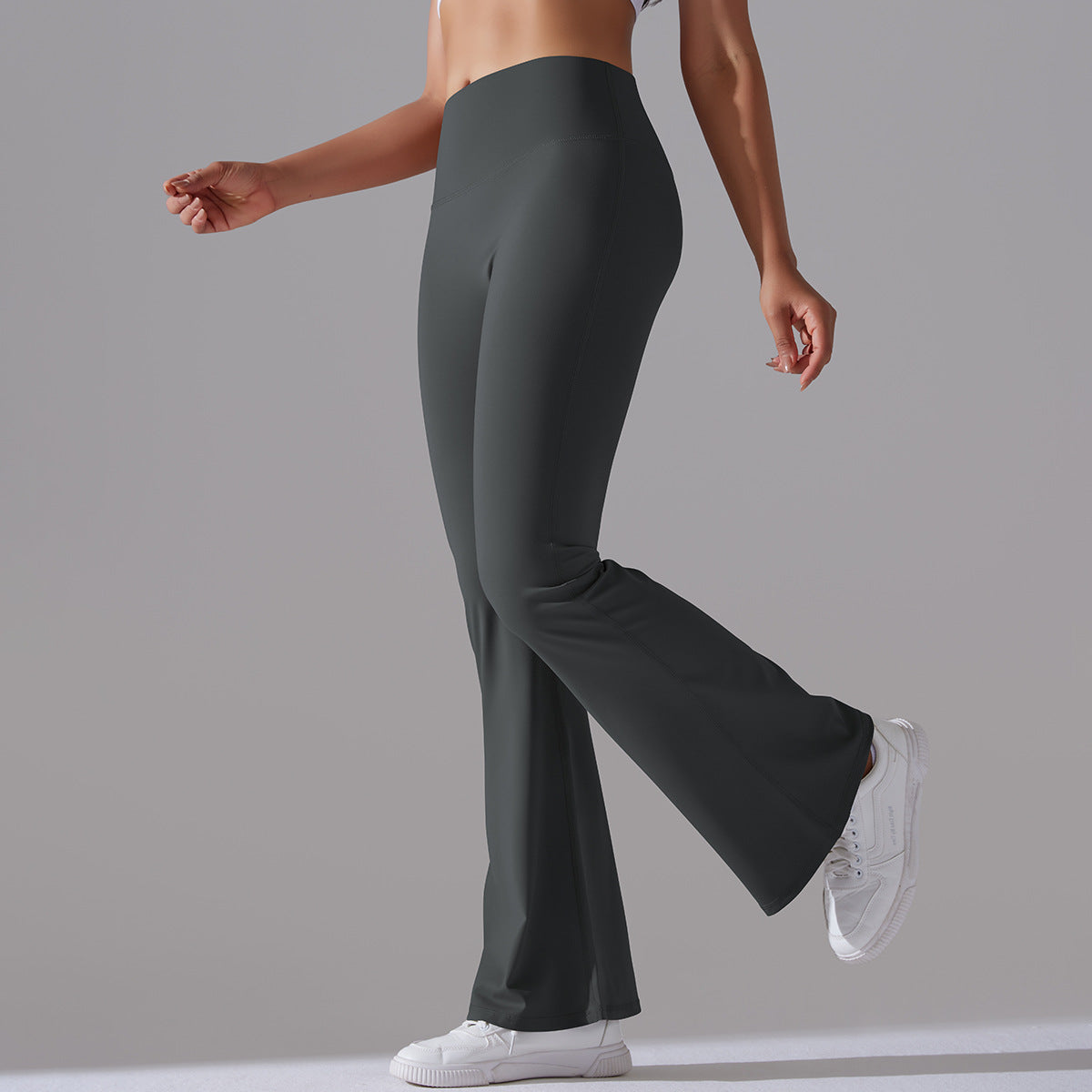 Flared leggings - Hoge taille flared fitnessleggings voor dames-Boetiek Moda
