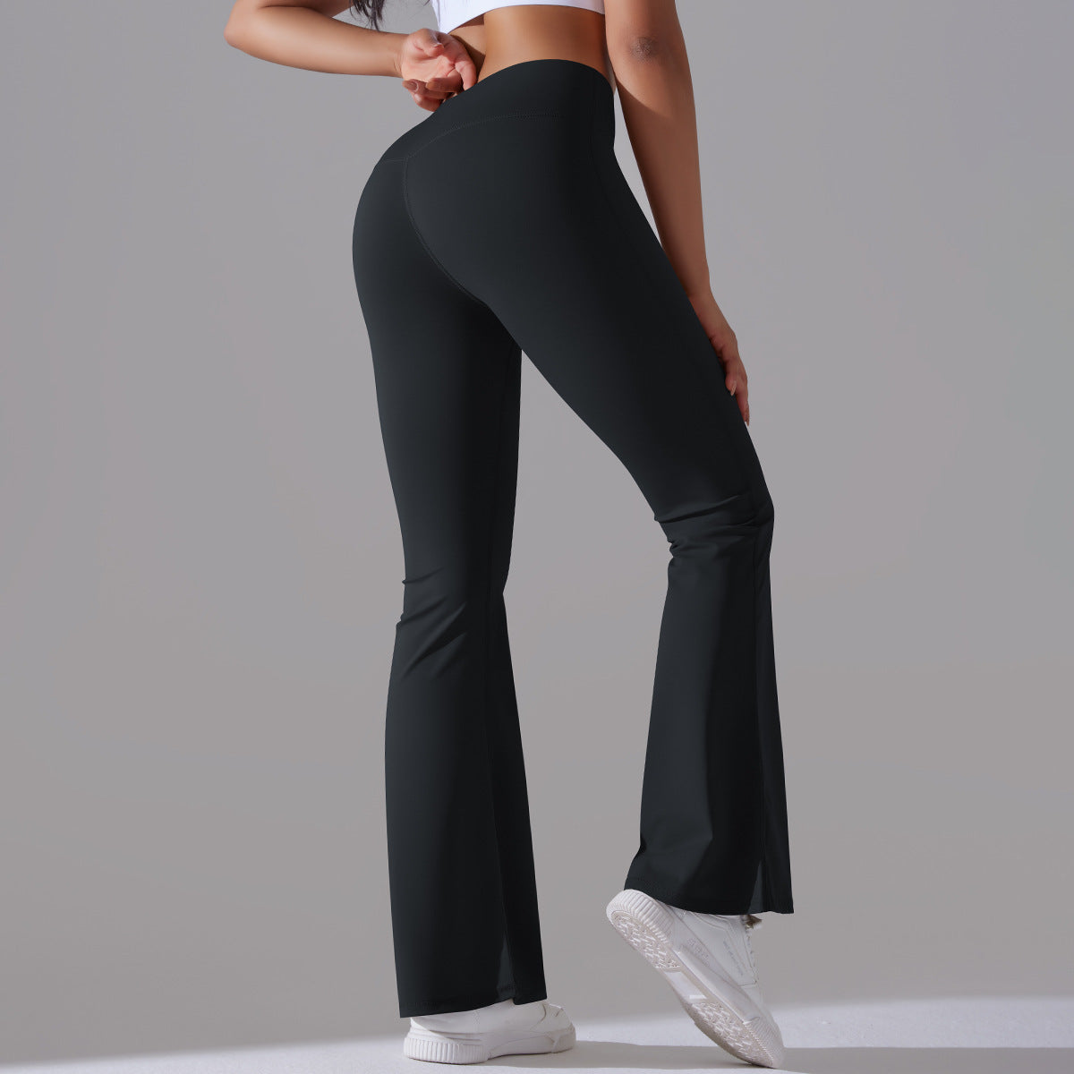 Flared leggings - Hoge taille flared fitnessleggings voor dames-Boetiek Moda