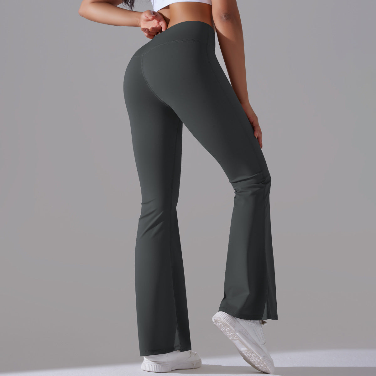 Flared leggings - Hoge taille flared fitnessleggings voor dames-Boetiek Moda