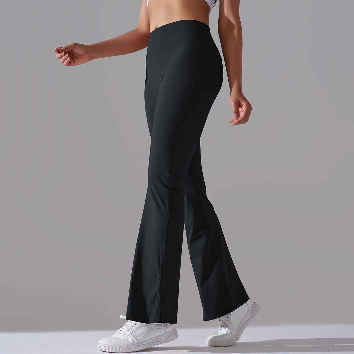 Flared leggings - Hoge taille flared fitnessleggings voor dames-Boetiek Moda