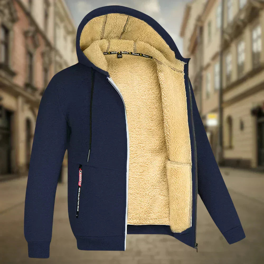 Fleece Hoodie Jas - Winter - Warm - Zip-Up Hoodie - Heren Hoodie-Boetiek Moda