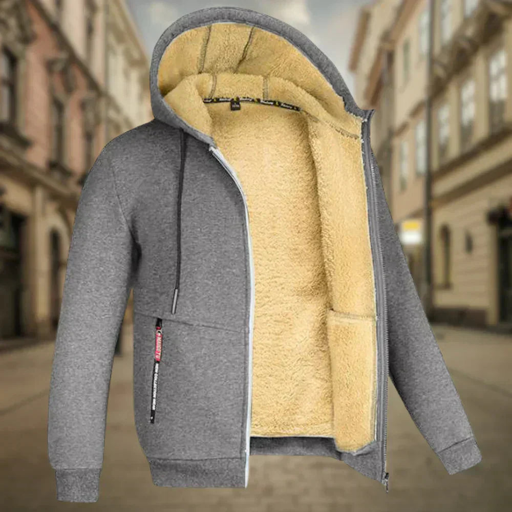 Fleece Hoodie Jas - Winter - Warm - Zip-Up Hoodie - Heren Hoodie-Boetiek Moda