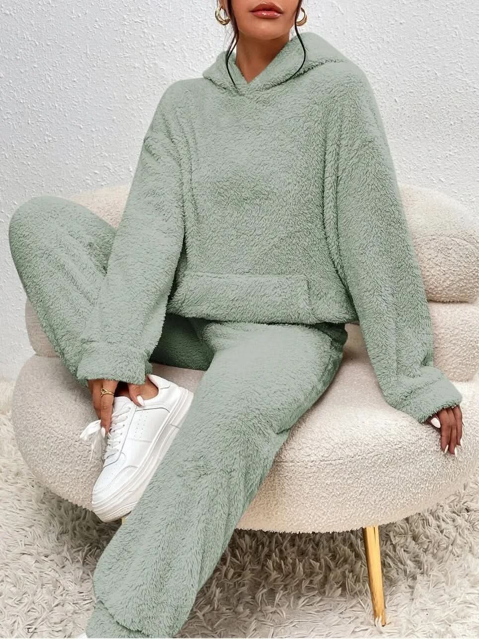 Fleece Loungewear - Tweedelige loungeset voor dames met hoodie en joggingbroek-Boetiek Moda