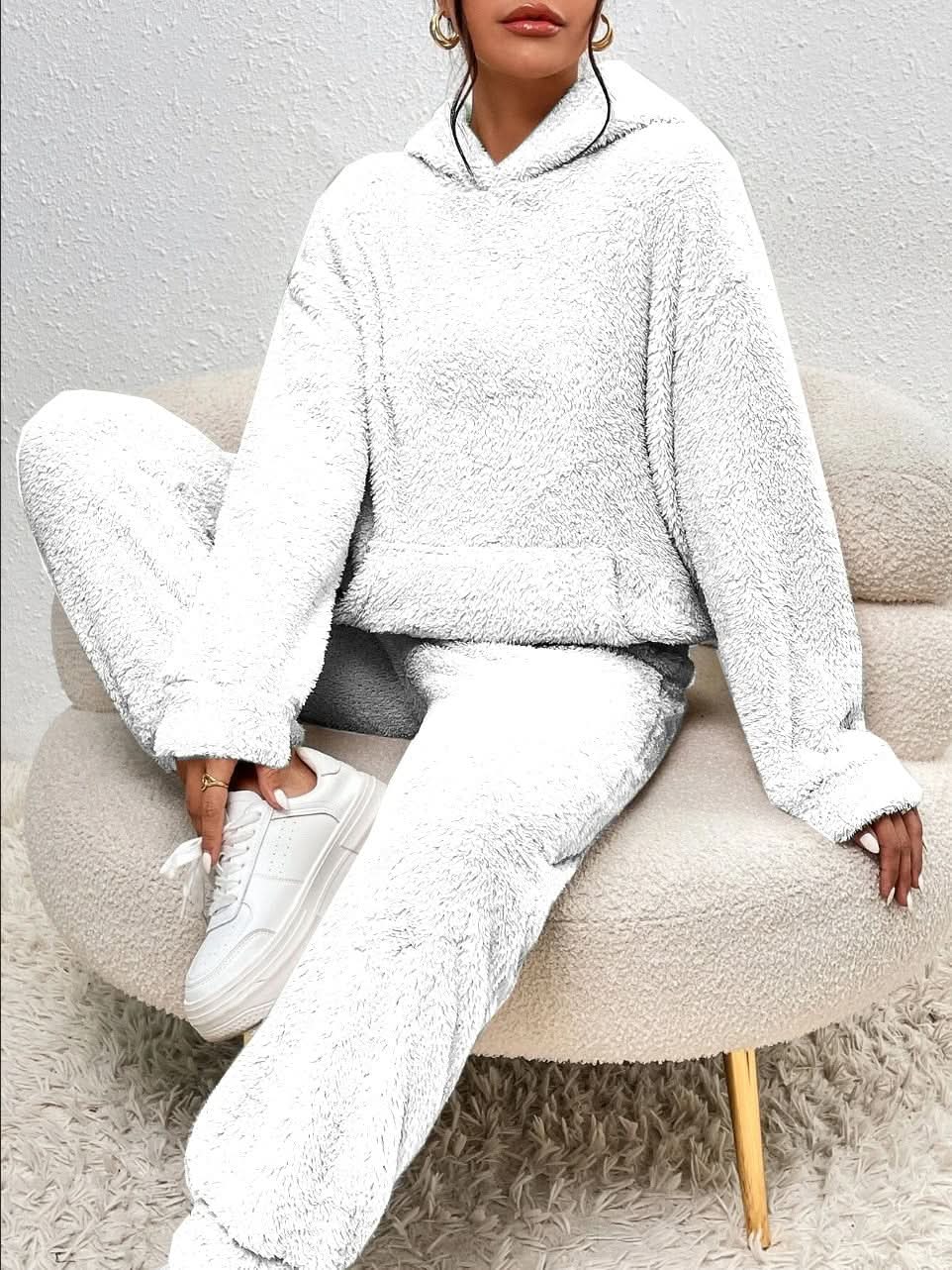 Fleece Loungewear - Tweedelige loungeset voor dames met hoodie en joggingbroek-Boetiek Moda