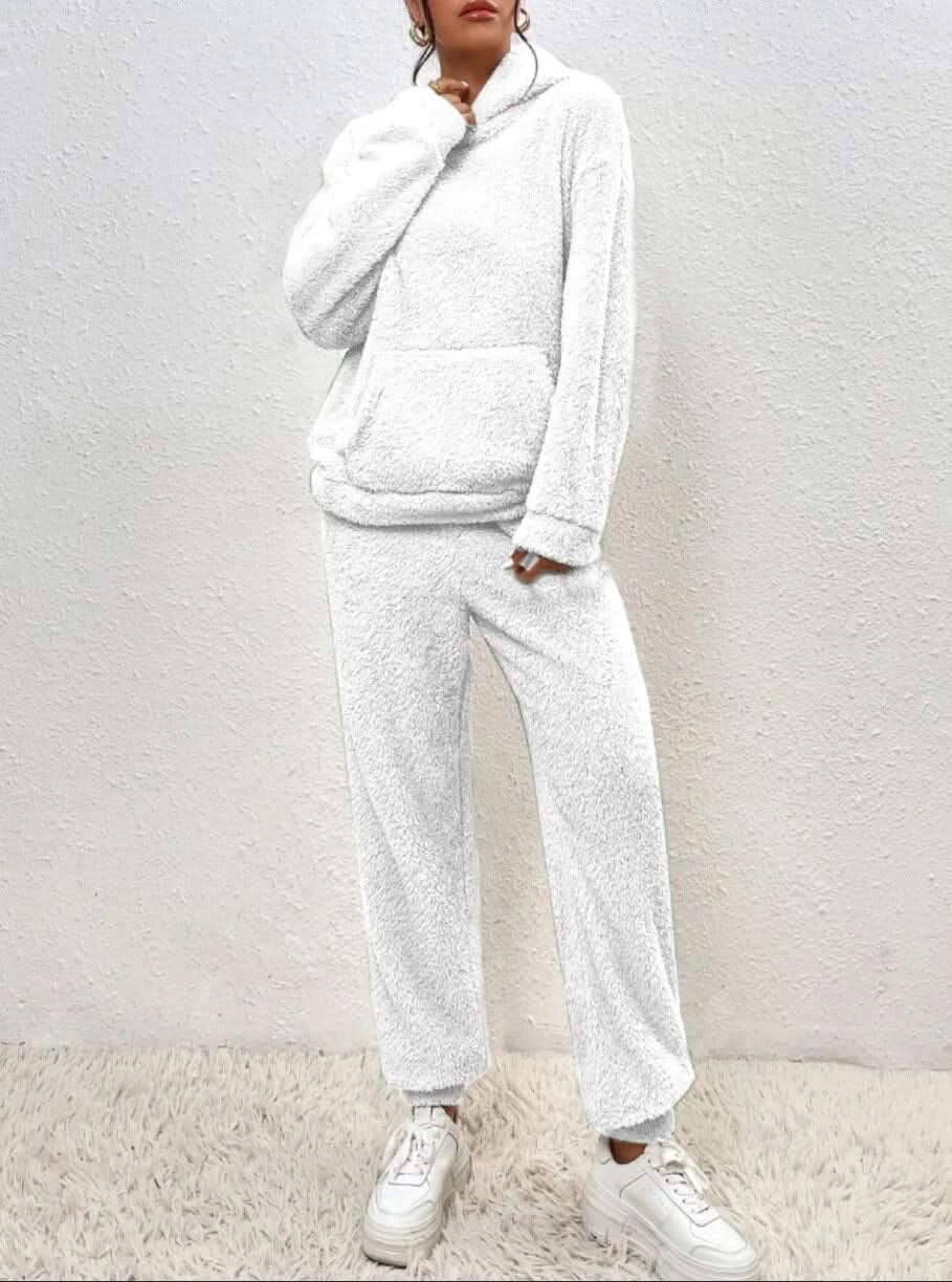 Fleece Loungewear - Tweedelige loungeset voor dames met hoodie en joggingbroek-Boetiek Moda
