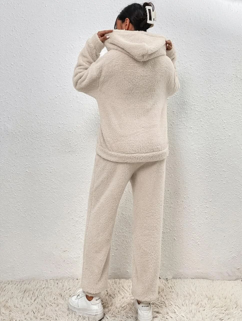 Fleece Loungewear - Tweedelige loungeset voor dames met hoodie en joggingbroek-Boetiek Moda