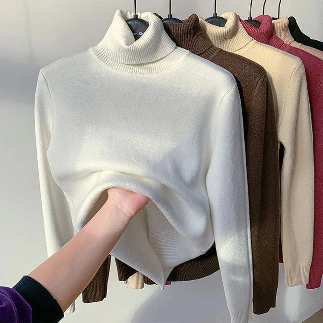 Fleece coltrui - Gebreid - Hoge hals - Coltrui - Damesknitwear-Boetiek Moda