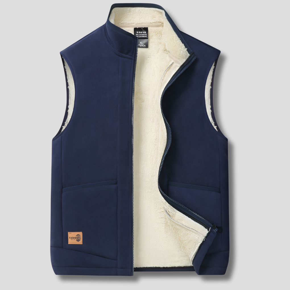 Fleece gevoerd vest - Heren mouwloos Zip-Up Wintewr Gilet-Boetiek Moda