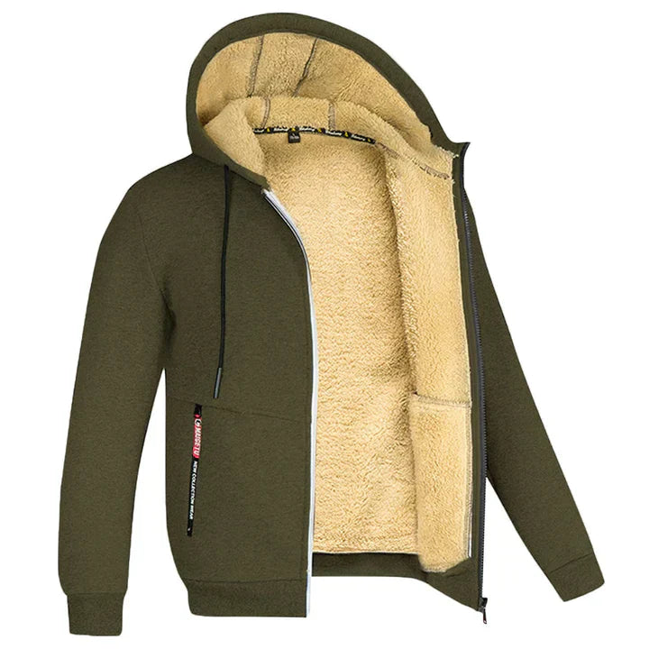 Fleece gevoerde Hoodie | Warm | Winter | Zip Up Hoodie | Heren Hoodie-Boetiek Moda