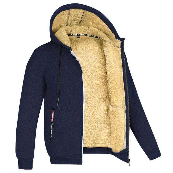 Fleece gevoerde Hoodie | Warm | Winter | Zip Up Hoodie | Heren Hoodie-Boetiek Moda