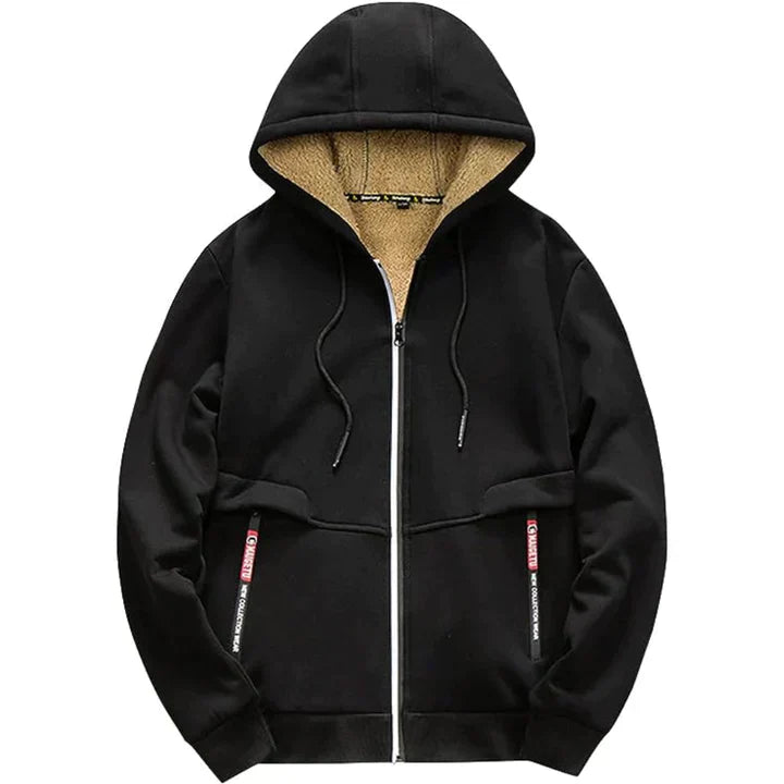 Fleece gevoerde Hoodie | Warm | Winter | Zip Up Hoodie | Heren Hoodie-Boetiek Moda