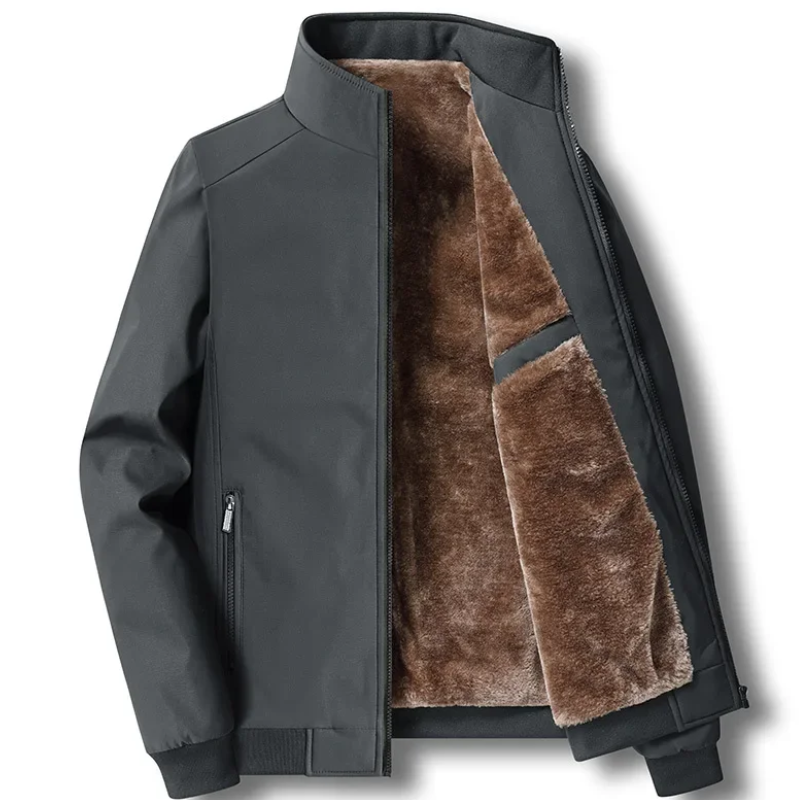 Fleece gevoerde jas - winddichte ritsjack voor heren in herfst en winter-Boetiek Moda