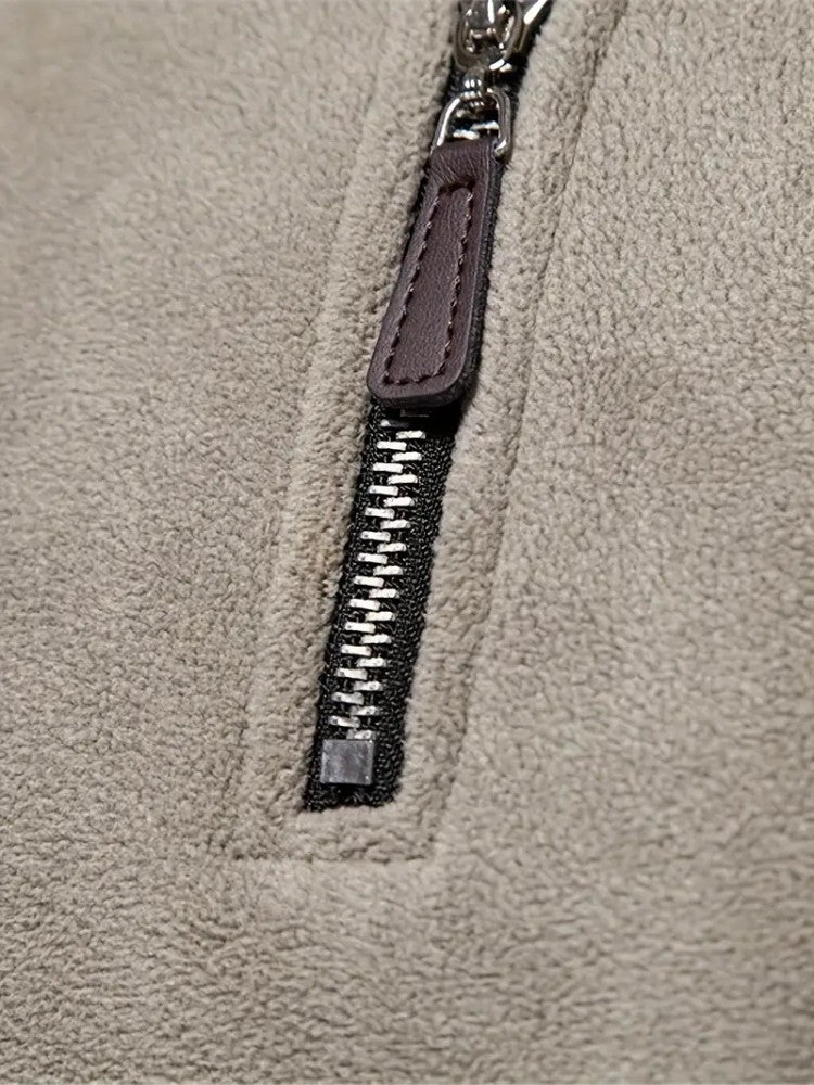 Fleece trui | Warm | Winter | Trui met kwartritssluiting | Fleece voor mannen-Boetiek Moda