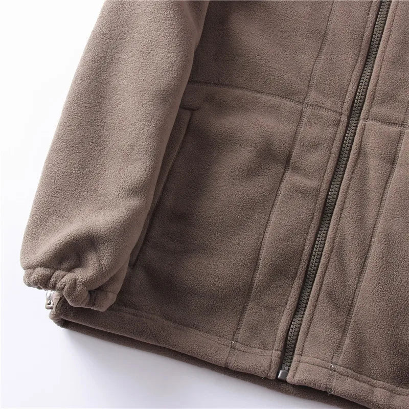 Fleecejack | Lange Mouw | Warm | Fleece met Ritssluiting | Fleece Vest Jas-Boetiek Moda