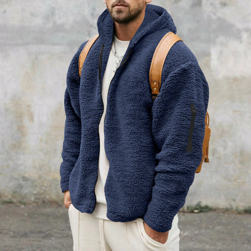 Fleecejack - Warm - Capuchon - Teddy Fleece - Heren fleece met rits-Boetiek Moda