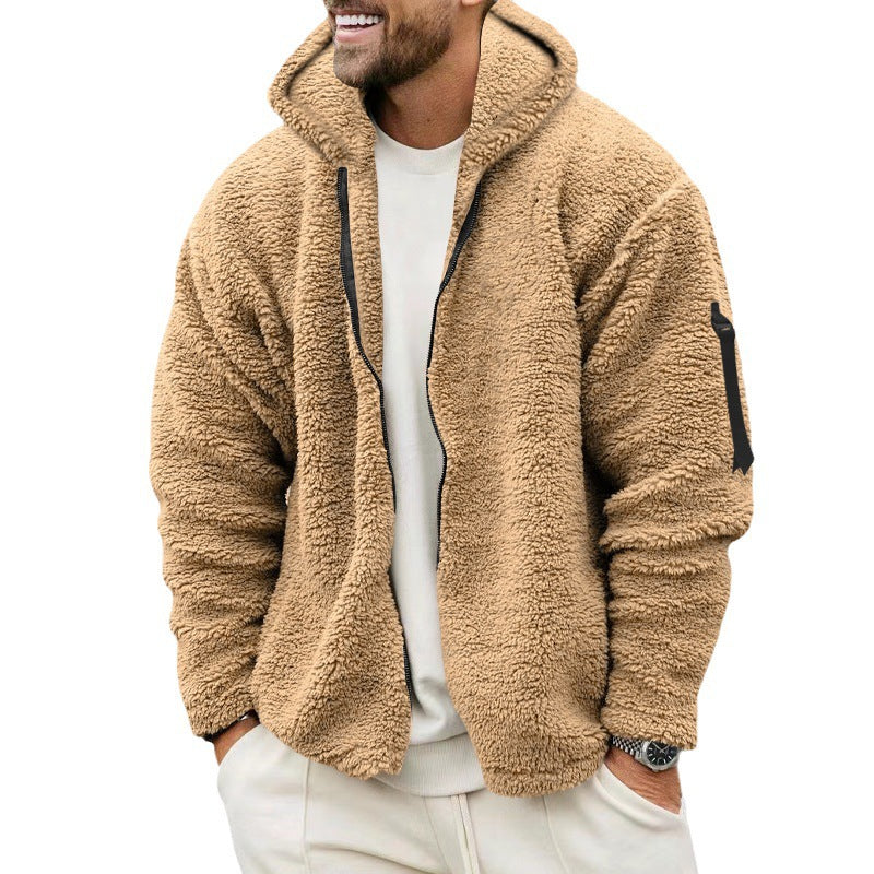 Fleecejack - Warm - Capuchon - Teddy Fleece - Heren fleece met rits-Boetiek Moda