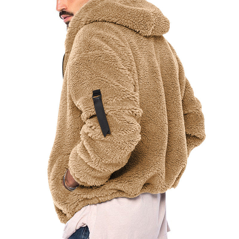 Fleecejack - Warm - Capuchon - Teddy Fleece - Heren fleece met rits-Boetiek Moda